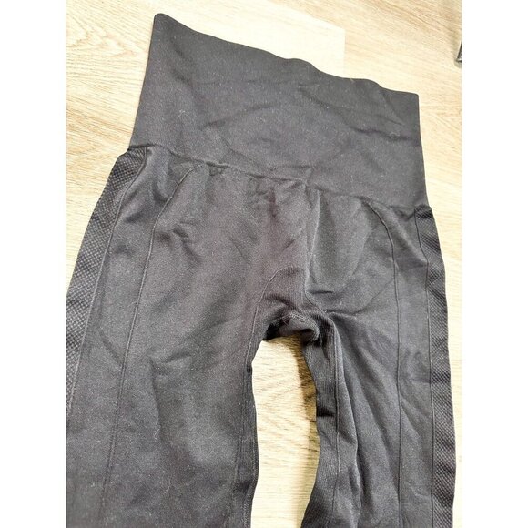 Homma Seamless High Waist No Front Seam Athletic Leggings Large Black - Picture 3 of 11